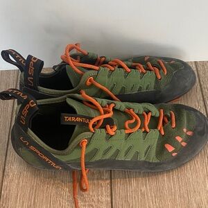 La Sportiva Tarantula Olive and Orange Rock Climbing Shoes EUR 45, US 11.5